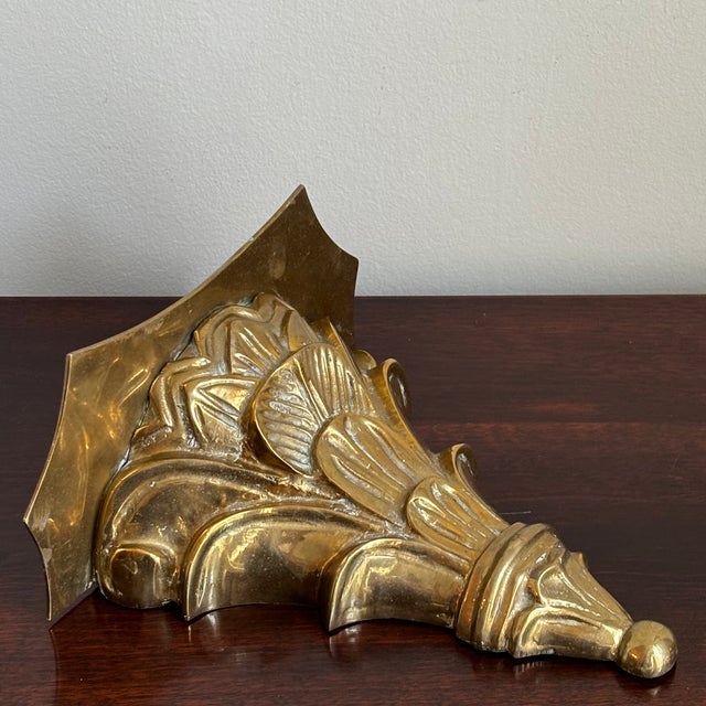 Metal Mid-20th Century Italian Renaissance-Style Solid Brass Wall Bracket For Sale - Image 7 of 17