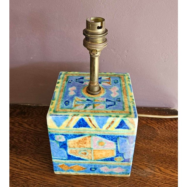 Art Deco Mattajade Geometric Lamp Base from Crown Devon, 1930s For Sale - Image 6 of 8