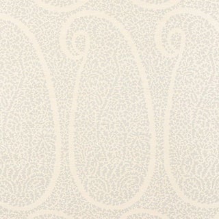Sample - Schumacher Ambala Paisley Sisal Wallpaper in Slate For Sale