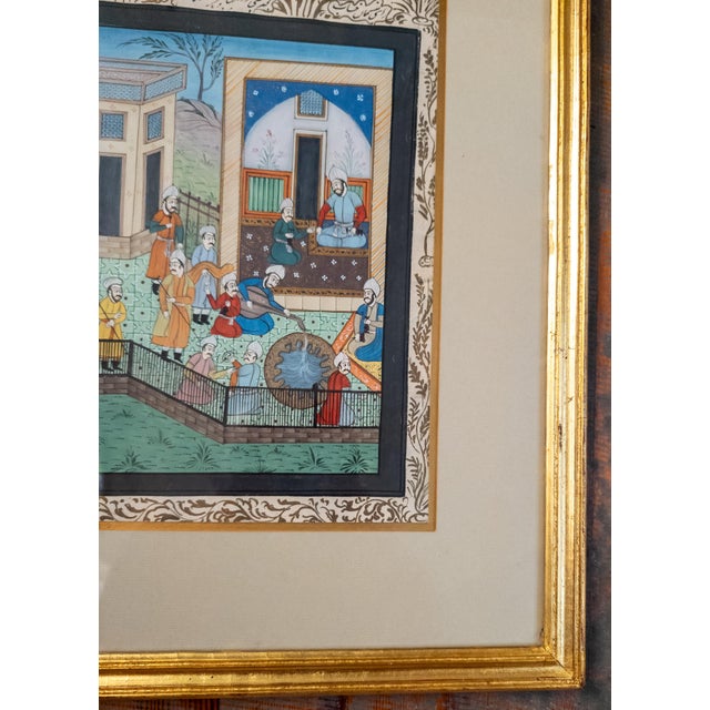 Early 20th Century Early 20th Century Middle Eastern Persian Moghul Style Illuminated Book Page For Sale - Image 5 of 12