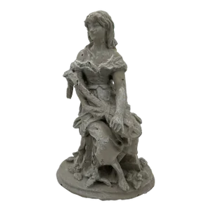 Late 19th Century Painted French Cast Iron Statue