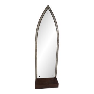 1960s Mid-Century Modern Arched Wall Mirror with Shelf For Sale