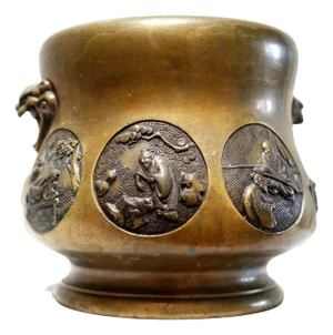 19th Century Japanese Meiji Period Bronze Censer