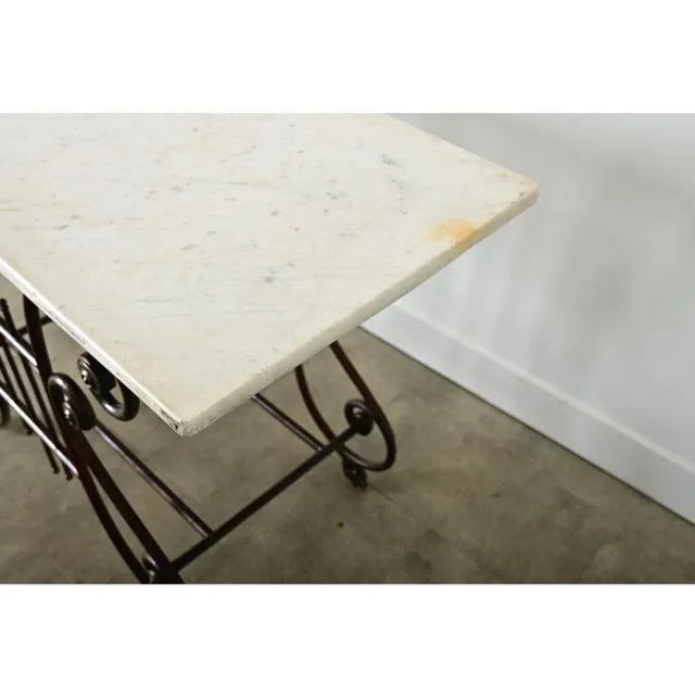 French 19th Century Iron & Marble Butcher or Pastry Shop Table For Sale - Image 12 of 12