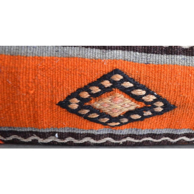 Tribal Wedding Pillow - Lumbar Pillow Cover Hand Woven Kilim - 12ʺ X 48ʺ For Sale - Image 3 of 5