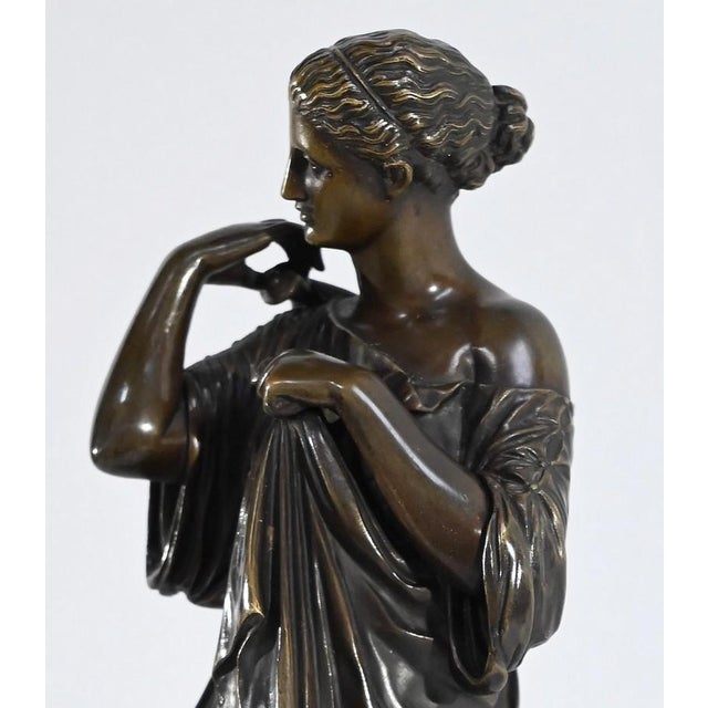 Brown After Praxitèle, Diane de Gabies, 1800s, Bronze For Sale - Image 8 of 18