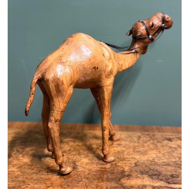 Leather and Hand-Carved Wood Camel from Liberty's London For Sale - Image 4 of 9