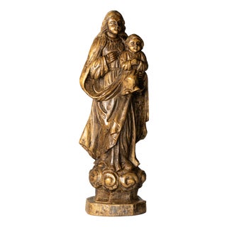 Religious Statue of Our Lady and Child, 20th Century, Wood For Sale