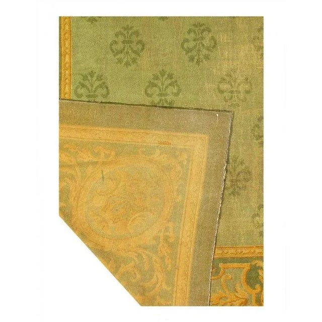19th Century Donegal Green Handmade Rug For Sale - Image 4 of 7