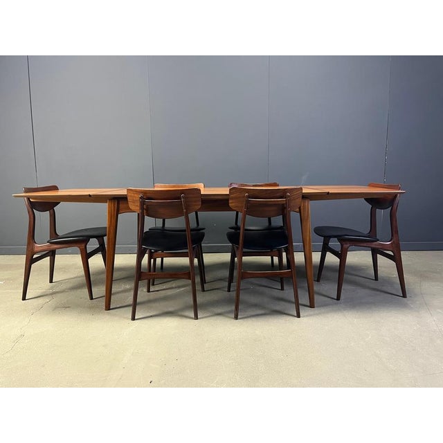 Mid-Century Dining Set attributed to Louis van Teeffelen for Wébé, 1960s, Set of 7 For Sale - Image 3 of 17