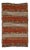 Orange Striped Ebroidered Kilim Rug For Sale