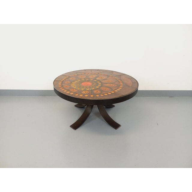 Vintage Round Coffee Table in Ceramic and Steel, 1960s For Sale - Image 16 of 16