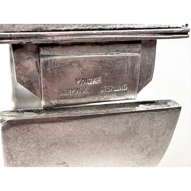 Mid-Century Modern Mid-Century Danish Sterling Silver Bangle Bracelet by Uve Moltke, 1970s For Sale - Image 3 of 7