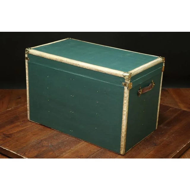 Vintage Green Mail Trunk For Sale - Image 3 of 8