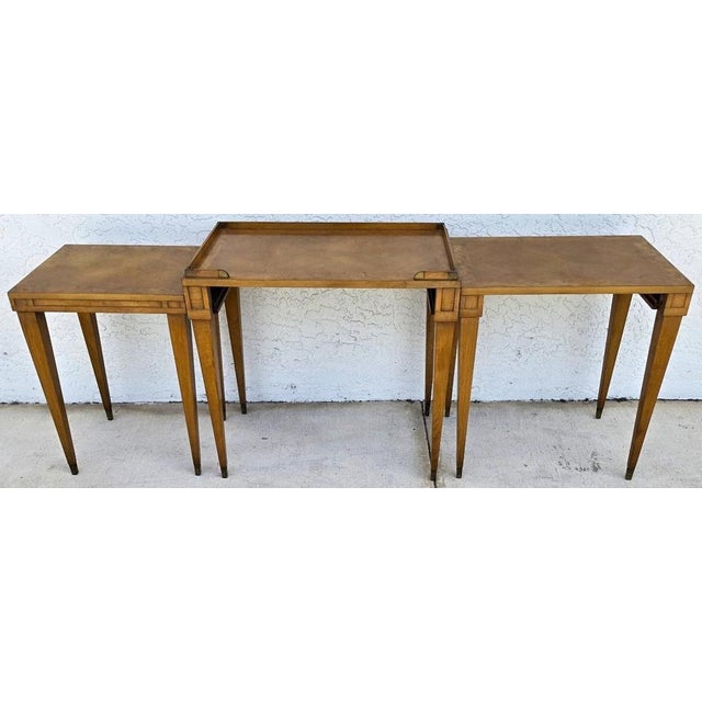 Brown 1960s Mid Century Modern Walnut Nesting Tables by Heirloom Weiman Collection For Sale - Image 8 of 18