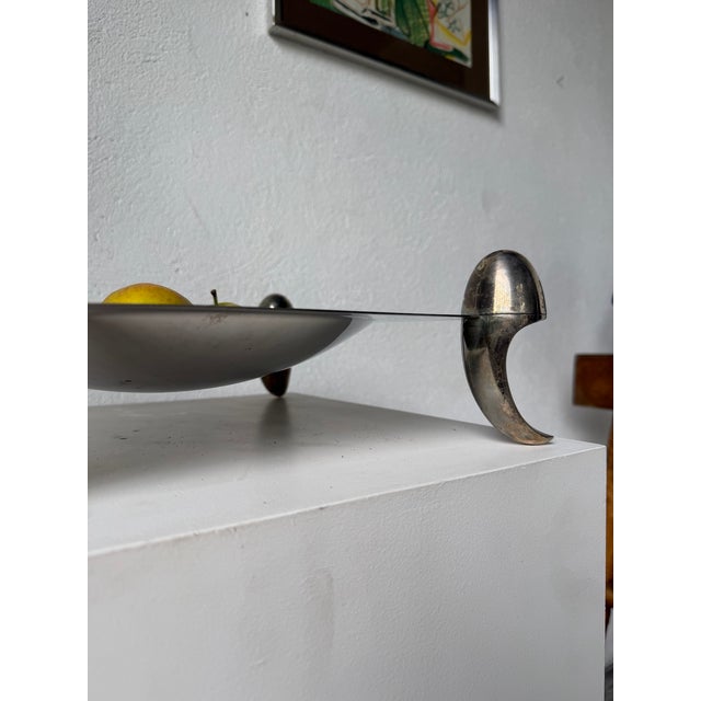 Vintage Silver-Plated Metal Fruit Bowl, 1970s For Sale - Image 10 of 18