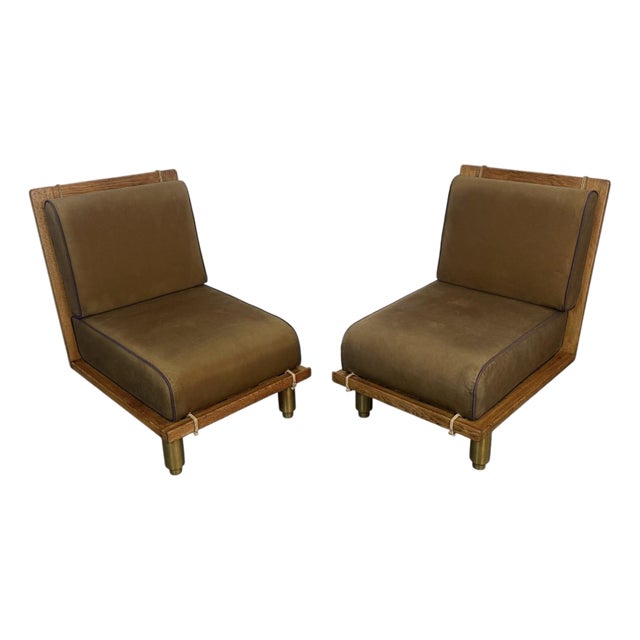 Pair of Mid-Century "Elmyre" Chairs Attributed to Guillerme & Chambron for Votre Maison For Sale