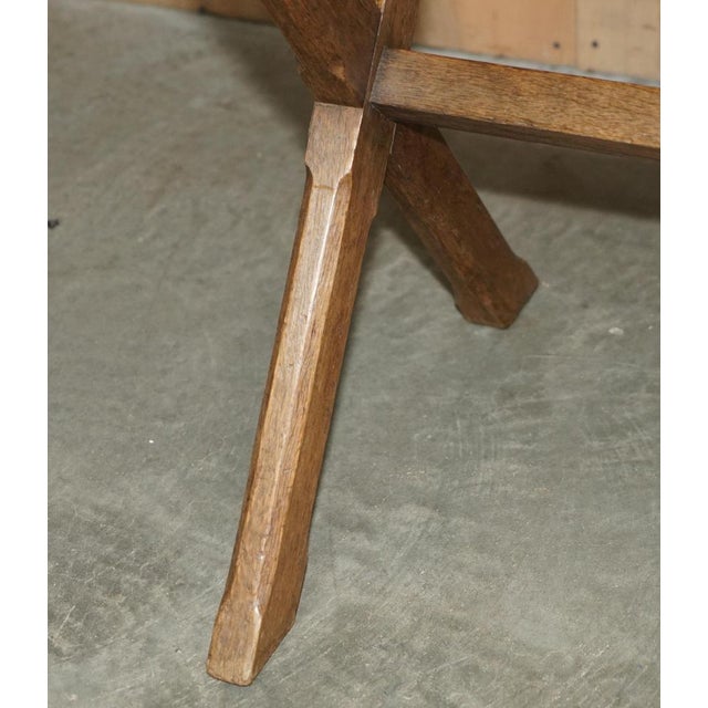 Antique Victorian Oak X Frame Dining Table with Marble Top, 1870s For Sale - Image 15 of 18