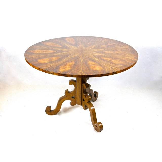 19th Century Biedermeier Nutwood Dining Table, Austria, 1830s For Sale - Image 4 of 15