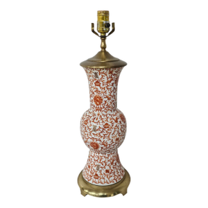 Mid 20th Century Chinese Porcelain Baluster-Form Vase Mounted as Lamp