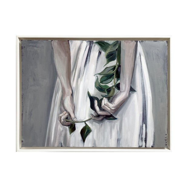 Justyna Kuklo, Girl with Twig, 2019, Oil Painting on Canvas, Framed For Sale - Image 6 of 7
