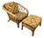 Vintage Ficks Reed Style Rattan Lounge Chair and Ottoman For Sale