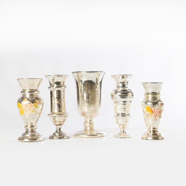 20 Piece Collection of Antique Circa 1900 Mercury Glass Vases For Sale - Image 17 of 18