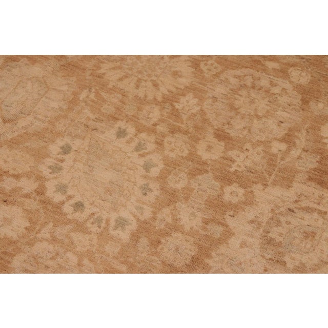 1990s 1990s 1990s Bohemian Sun Faded Brown/Beige Hand Knotted Wool Rug - 10'1" X 13'8" For Sale - Image 5 of 10