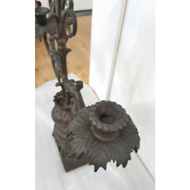 2000 - 2009 Metal 3 Arm Candelabra by Payne Imports For Sale - Image 5 of 6