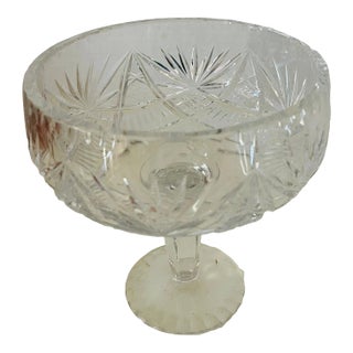 Vintage Diamond Cut Crystal Epergne For Sale
