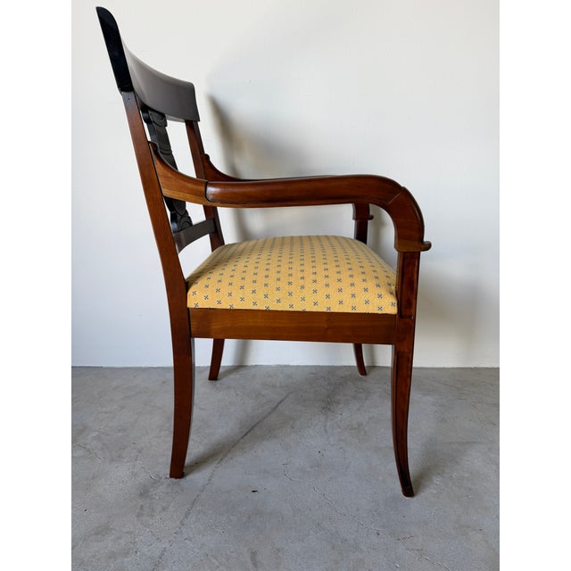 Vintage Hollywood Regency Neoclassical Style Mahogany Armchair For Sale - Image 4 of 12