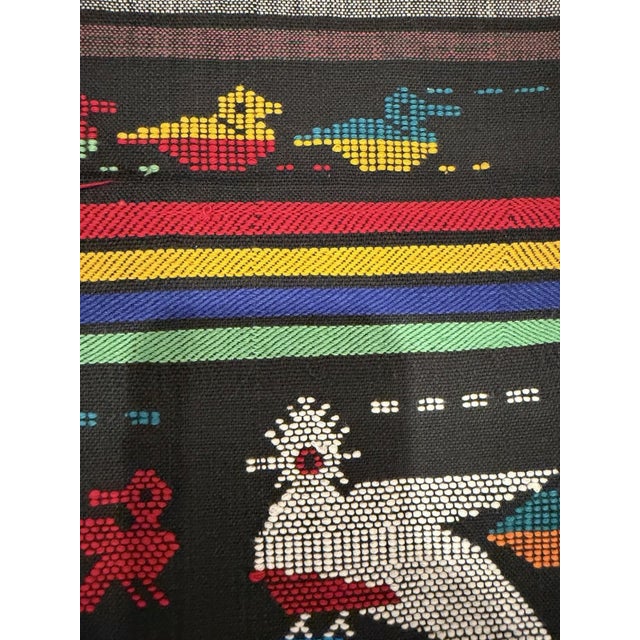 Vintage Oaxaca Zapotec Style Wool Pictorial Wall Hanging Textile 43"x21" For Sale - Image 4 of 10