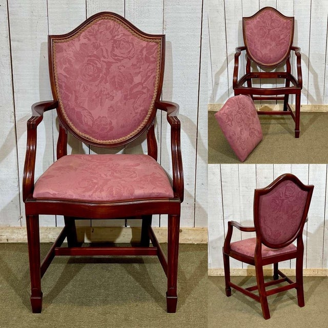 English mahogany armchair from the 1970s. W=56cm, H=1m, Seat H=45cm, D=57cm.