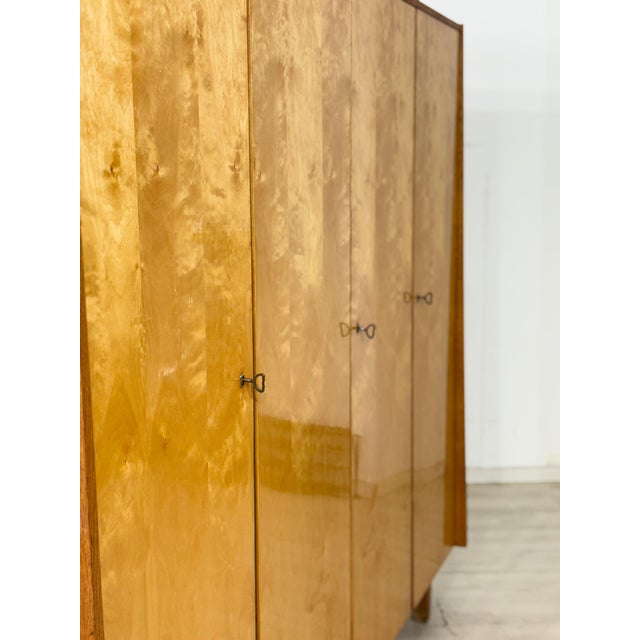 Tan Mid-Century Wardrobe in Pine, 1960s For Sale - Image 8 of 13