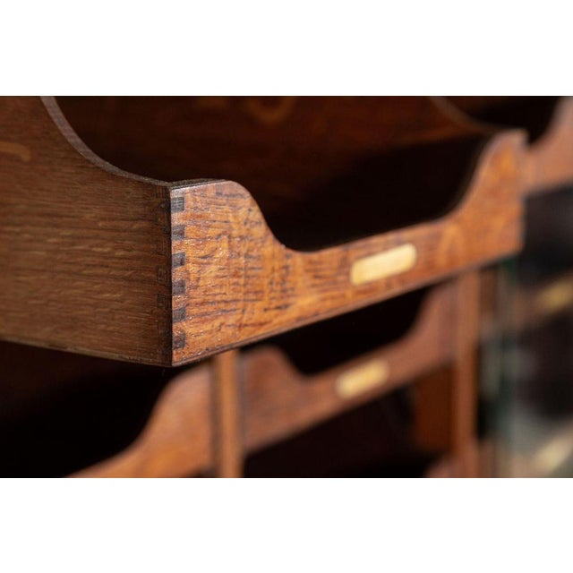 English Oak Glazed Haberdashery Cabinet, 1900s For Sale - Image 14 of 18
