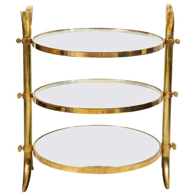 Brass Bespoke Three-Tiered Brass Tulip Table by Amir Khamneipur For Sale - Image 8 of 8