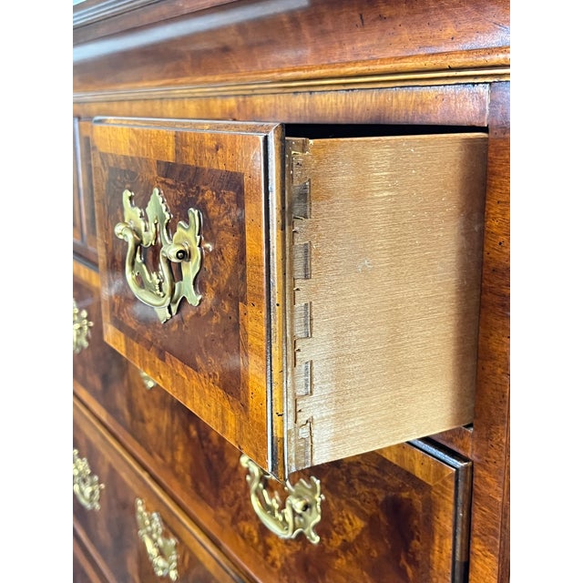 Brown Late 20th Century Henredon Aston Court Banded Mahogany and Burlwood Chest on Chest For Sale - Image 8 of 17