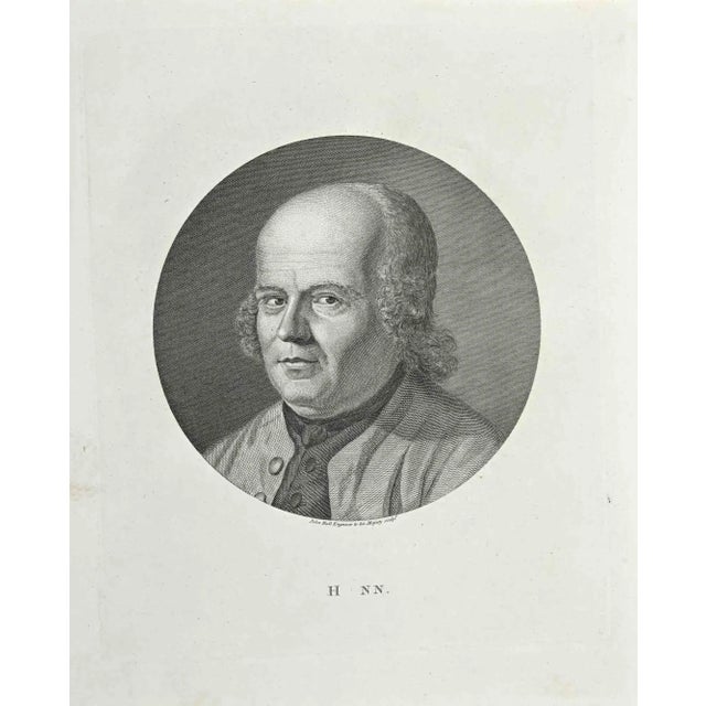 Portrait of h. Nn. Is an original artwork realized after john hall (1739 - 1797). Original etching from j.c. Lavater's...