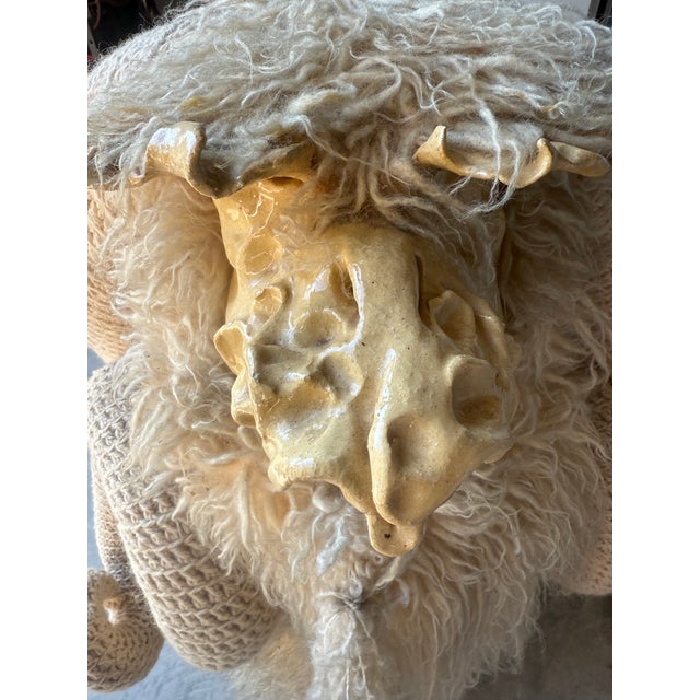 White Bench by Edna Cataldo Bighorn Sheep Sculpture Sheep Manner of Francois-Xavier Lalanne For Sale - Image 8 of 18