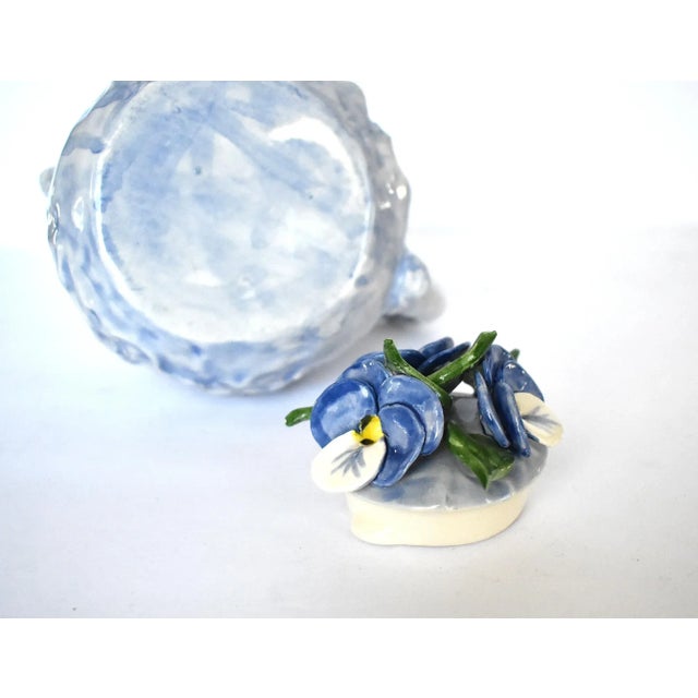 Blue Vintage Cabbageware & Violets Teapot For Sale - Image 8 of 11