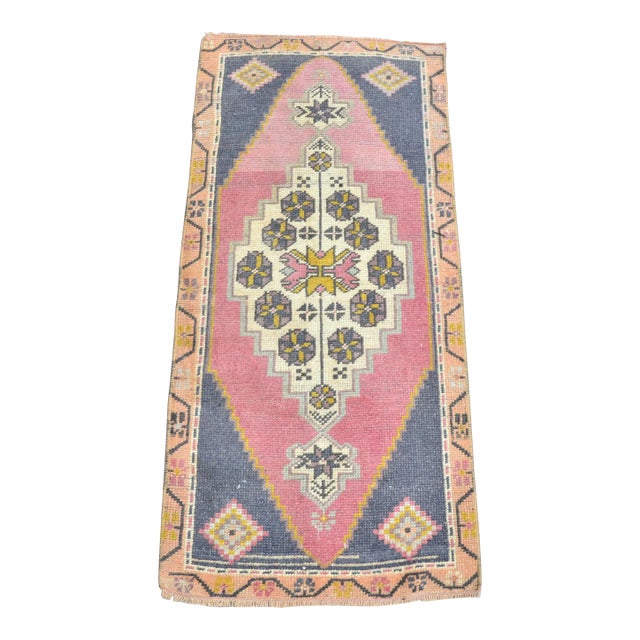 1960s Bohemian Turkish Small Rug For Sale