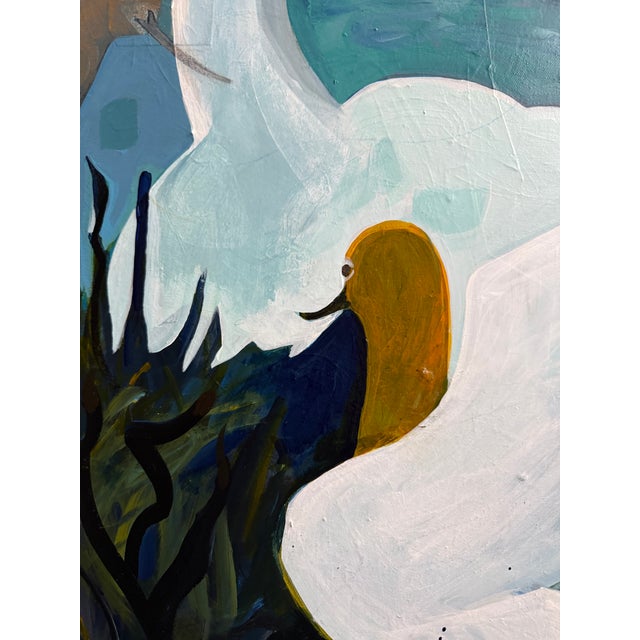 “Nosey Neighbors” a Swan Painting by LWren Walraven For Sale - Image 9 of 14