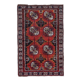 Small Vintage Afghan Wool Rug - 3`0" X 4`9" For Sale