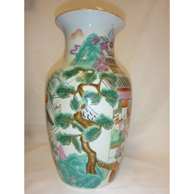 Chinese 1970s Classic Chinese Hand Painted Vase 100 Kids Playing in Temple Garden For Sale - Image 3 of 10