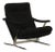 Vintage Mid-Century Milo Baughman Style Chrome Lounge Chair With Black Bouclé, 1970s For Sale