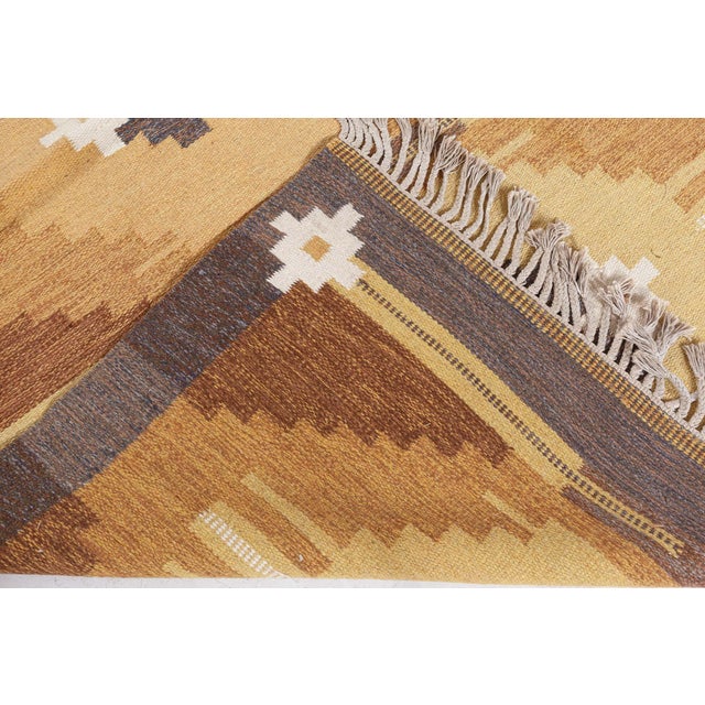 Doris Leslie Blau Vintage Swedish Flat Woven Rug by Ingegerd Silow For Sale - Image 9 of 9