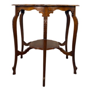 Antique English Oak Pie Crust Occasional Table For Sale