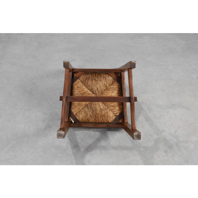 Mid-Century Modern Brutalist Oak and Wicker Chair, 1960 For Sale - Image 17 of 18