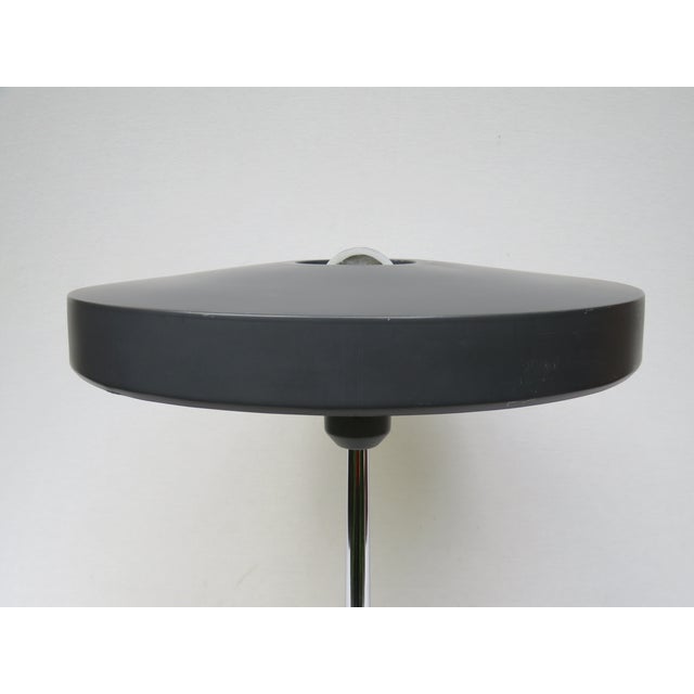 Chrome-Plated and Dark Grey Major Table Lamp by Louis Kalff for Philips, 1960s For Sale - Image 6 of 18