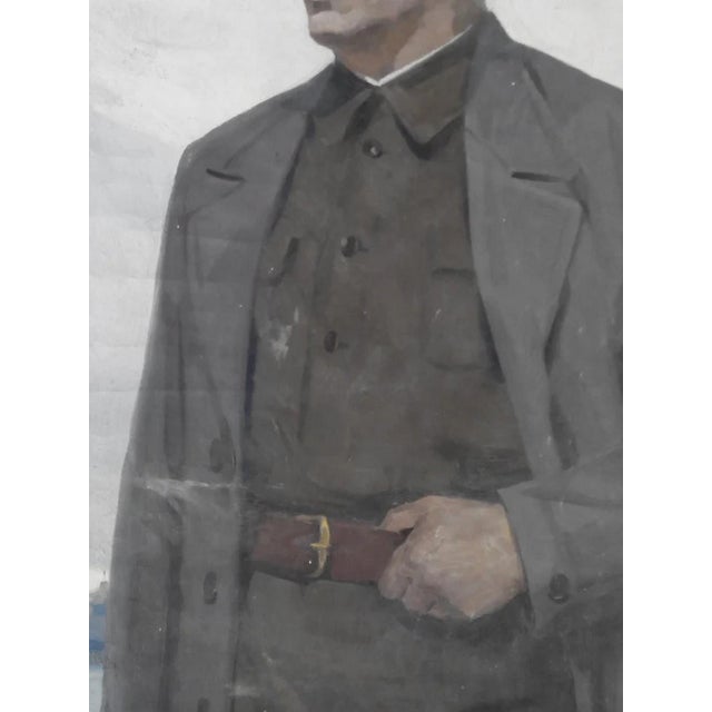 Soviet Era Soldier Portrait Painting, Original Socialist Realism Art 170-130 For Sale - Image 6 of 6